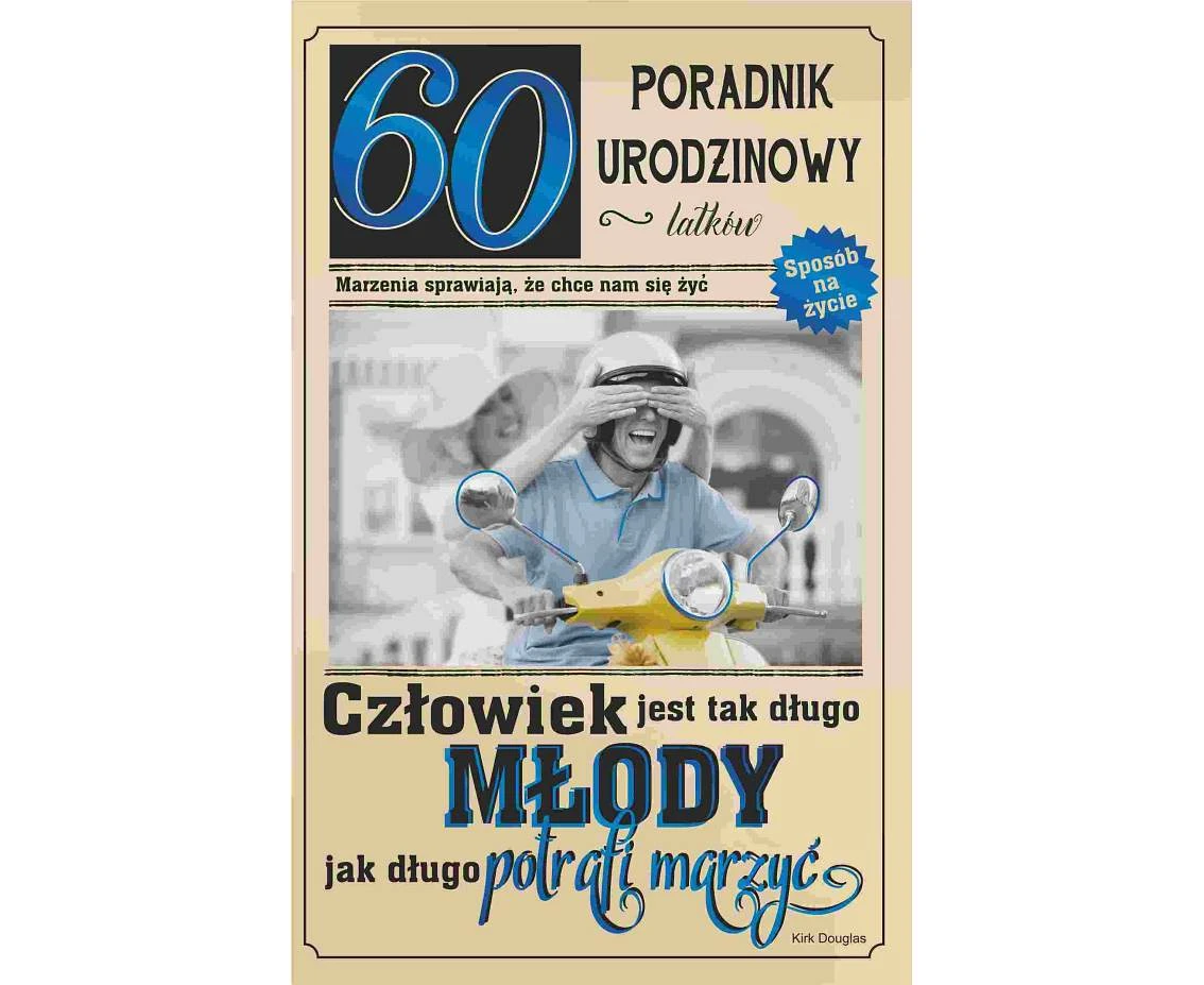 Birthday Card 60th Birthday, Man on a scooter, 13x20,5 cm
